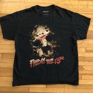 Friday The 13th / Jason Voorhees Mask Black Graphic T-Shirt - Size Large